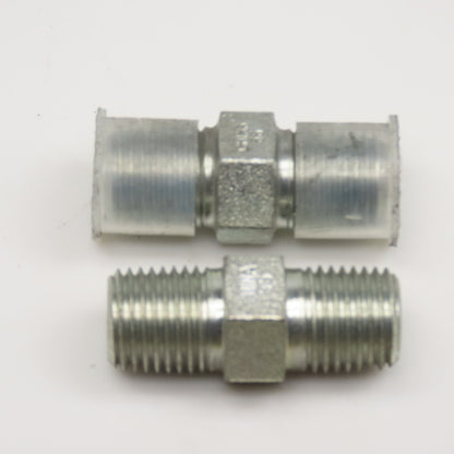 Eaton <-- 1/4" NPT Steel Hydraulic Pipe Nipple Lot Of 2