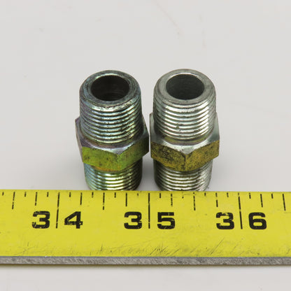 Eaton 1/4" NPT Steel Hydraulic Pipe Nipple Lot Of 2