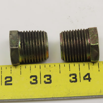 1/2" NPT Hex Plug Yellow Zinc Finish Lot Of 2