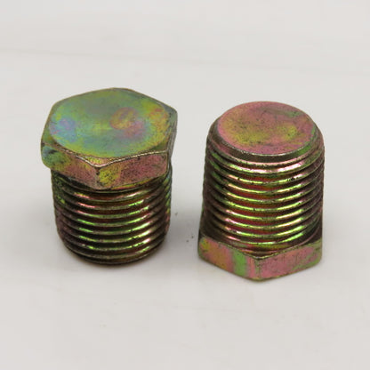 1/2" NPT Hex Plug Yellow Zinc Finish Lot Of 2