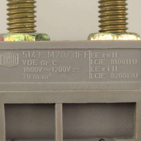 Entrelec 5143-M70/31FF High Current Rail Power Terminal 600V 200A Lot of 5