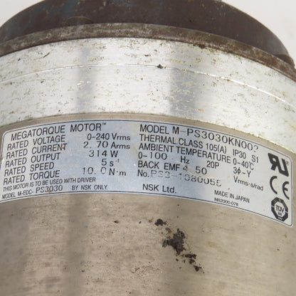Megatorque M-PS3030KN002 10.0Nm Motor 0-240 Vrms 2.70 Arms 5s-1 0-100HZ