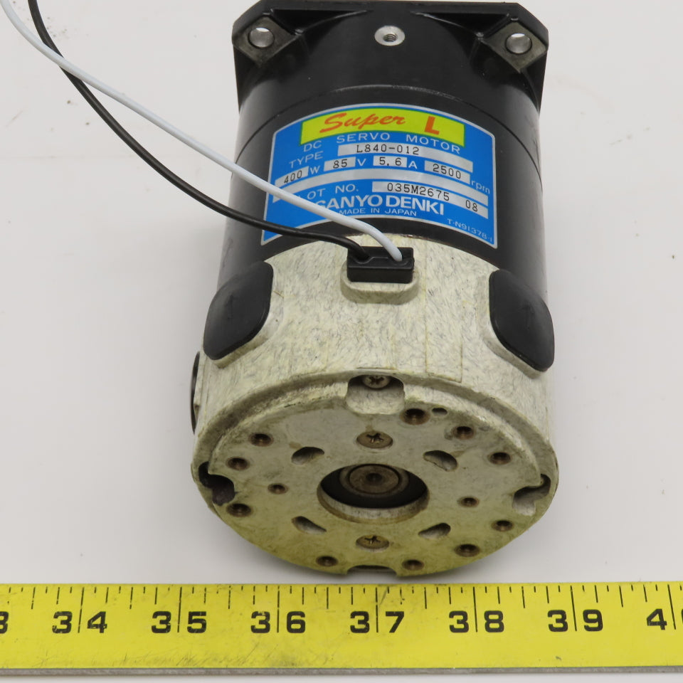 Sanyo Denki L840-012 400W 85V 5.6A 2500RPM 16mm Shaft
