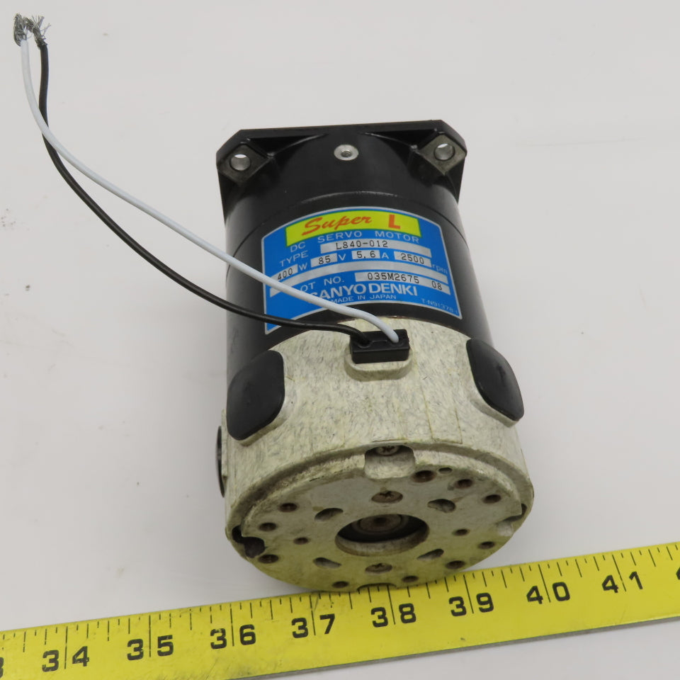 Sanyo Denki L840-012 400W 85V 5.6A 2500RPM 16mm Shaft