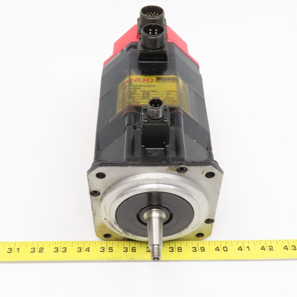 Fanuc A06B-0313-B174 127V 3Ph 8 Pole 3000RPM AC Servo Motor Brake