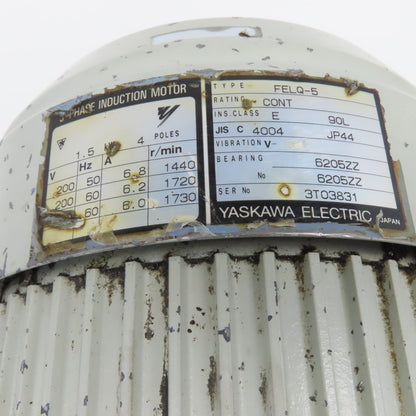 Yaskawa FELQ-5 1.5kW 3Ph 200-220V 50/60Hz Induction Motor