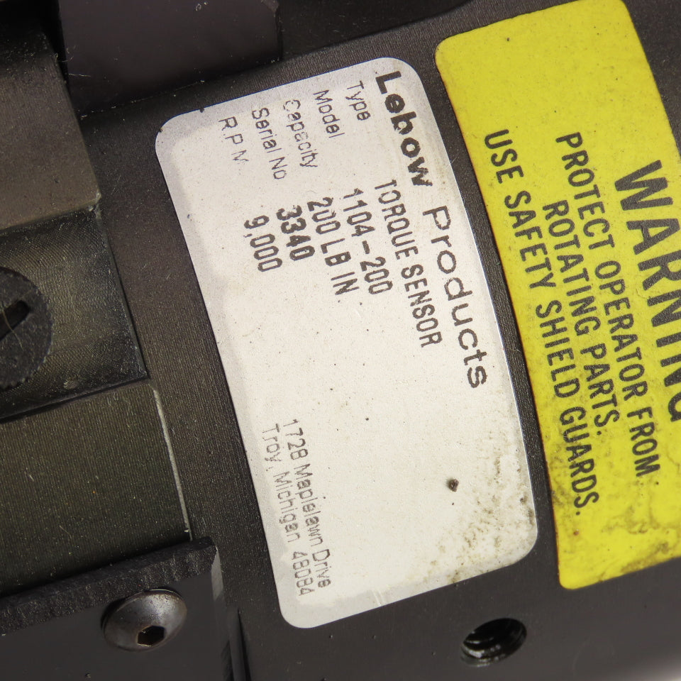 Lebow Products 1104-200 Torque Sensor 9000RPM 200 LB. IN. 3/4" Shaft