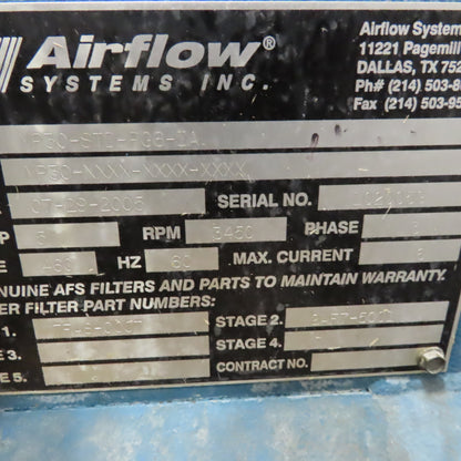 Airflow Systems MP30-STD-PG6-IA 5 Hp Oil Mist Collection & Filtration Unit 3Ph