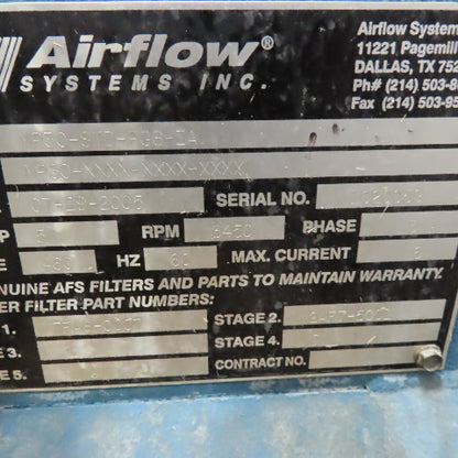 Airflow Systems MP30-STD-PG6-IA 5 Hp Oil Mist Collection & Filtration Unit 3Ph