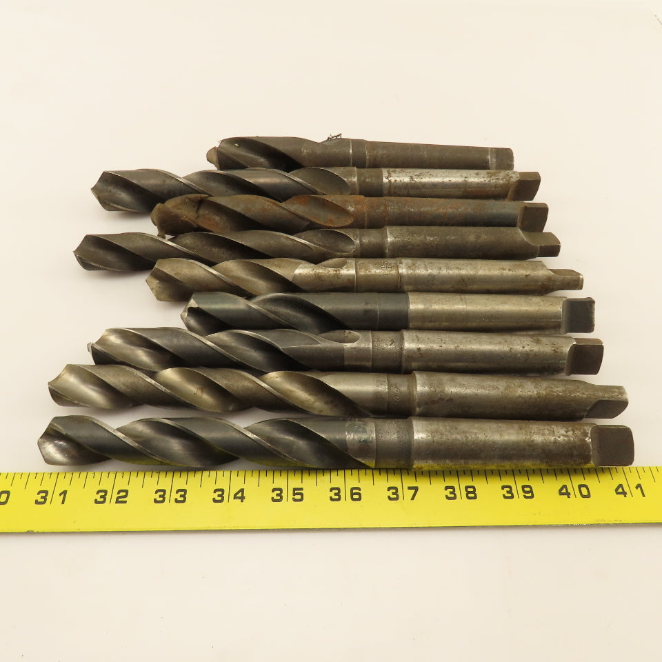 Misc. Lot Drill Bits 3MT Tapered High Speed Steel 53/64" To  1-1/16" Lot of 9