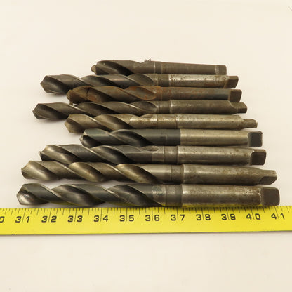 Misc. Lot Drill Bits 3MT Tapered High Speed Steel 53/64" To  1-1/16" Lot of 9