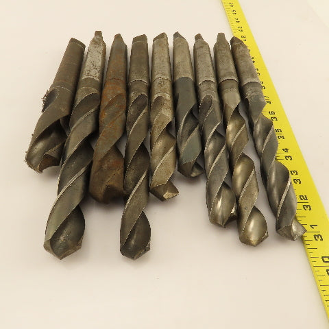 Misc. Lot Drill Bits 3MT Tapered High Speed Steel 53/64" To  1-1/16" Lot of 9