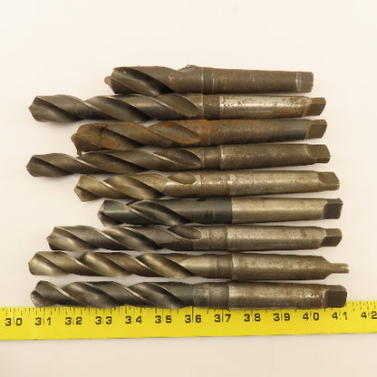 Misc. Lot Drill Bits 3MT Tapered High Speed Steel 53/64" To  1-1/16" Lot of 9