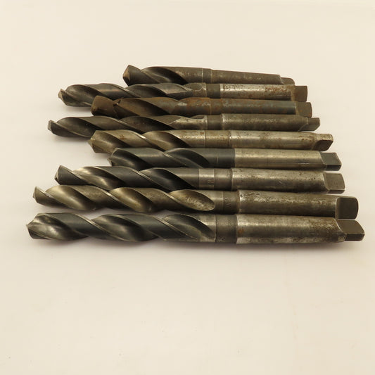 Misc. Lot Drill Bits 3MT Tapered High Speed Steel 53/64" To  1-1/16" Lot of 9