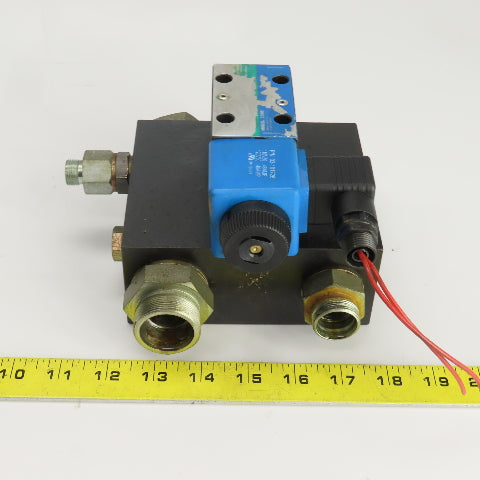 Vickers DGV4-3S-6B-M-U-B5-60 4/2 Position Solenoid Hydraulic Control Valve 120V