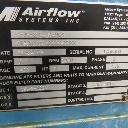 Airflow Systems MP30-STD-IA-PG6 5 Hp Oil Mist Collection & Filtration Unit 3Ph