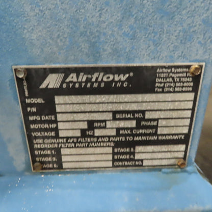 Airflow Systems MP30-STD-PG6 -IA 5 Hp Oil Mist Collection & Filtration Unit 3Ph
