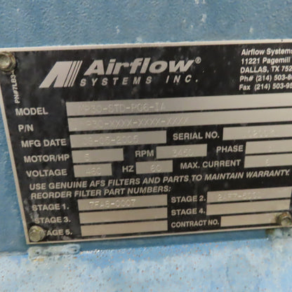 Airflow Systems MP30-STD-PG6 -IA 5 Hp Oil Mist Collection & Filtration Unit 3Ph