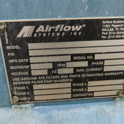 Airflow Systems MP30-STD-PG6 -IA 5 Hp Oil Mist Collection & Filtration Unit 3Ph