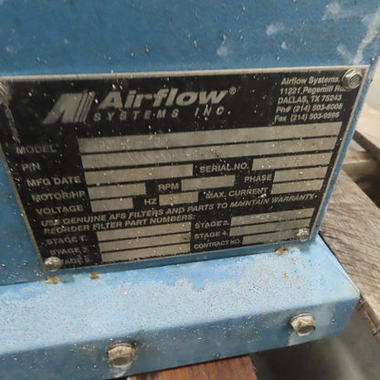 Airflow Systems MP30-STD-IA-PG6 3 Hp Oil Mist Collection & Filtration Unit 3Ph