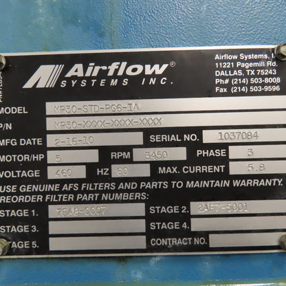 Airflow Systems MP30-STD-PG6-IA Mist Pak Mist Collector Cabinet Filter 5Hp 3Ph