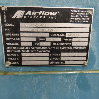 Airflow Systems MP30-BI-IA-PG6 Mist Pak Mist Collector Cabinet Filter 3Hp 3Ph