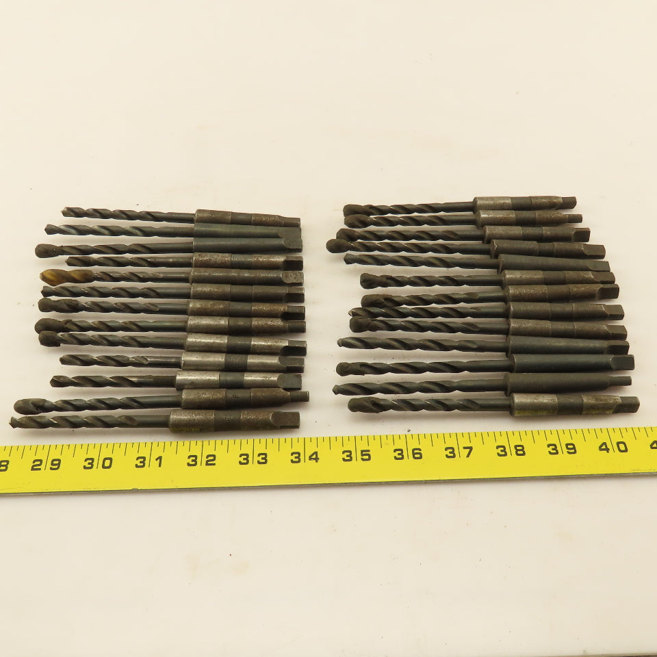 Misc. Lot Drill Bits 1MT Tapered High Speed Steel 1/4" Lot of 26