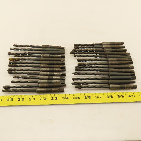Misc. Lot Drill Bits 1MT Tapered High Speed Steel 1/4" Lot of 26