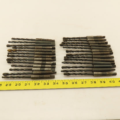 Misc. Lot Drill Bits 1MT Tapered High Speed Steel 1/4" Lot of 26