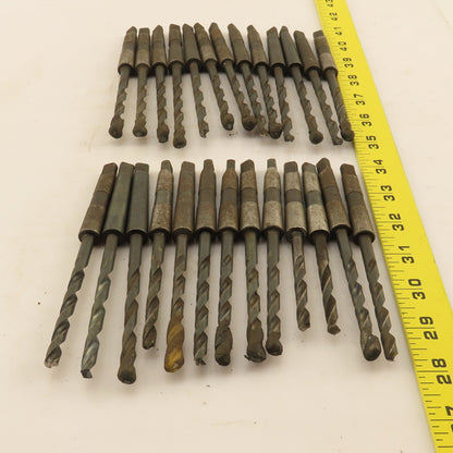 Misc. Lot Drill Bits 1MT Tapered High Speed Steel 1/4" Lot of 26