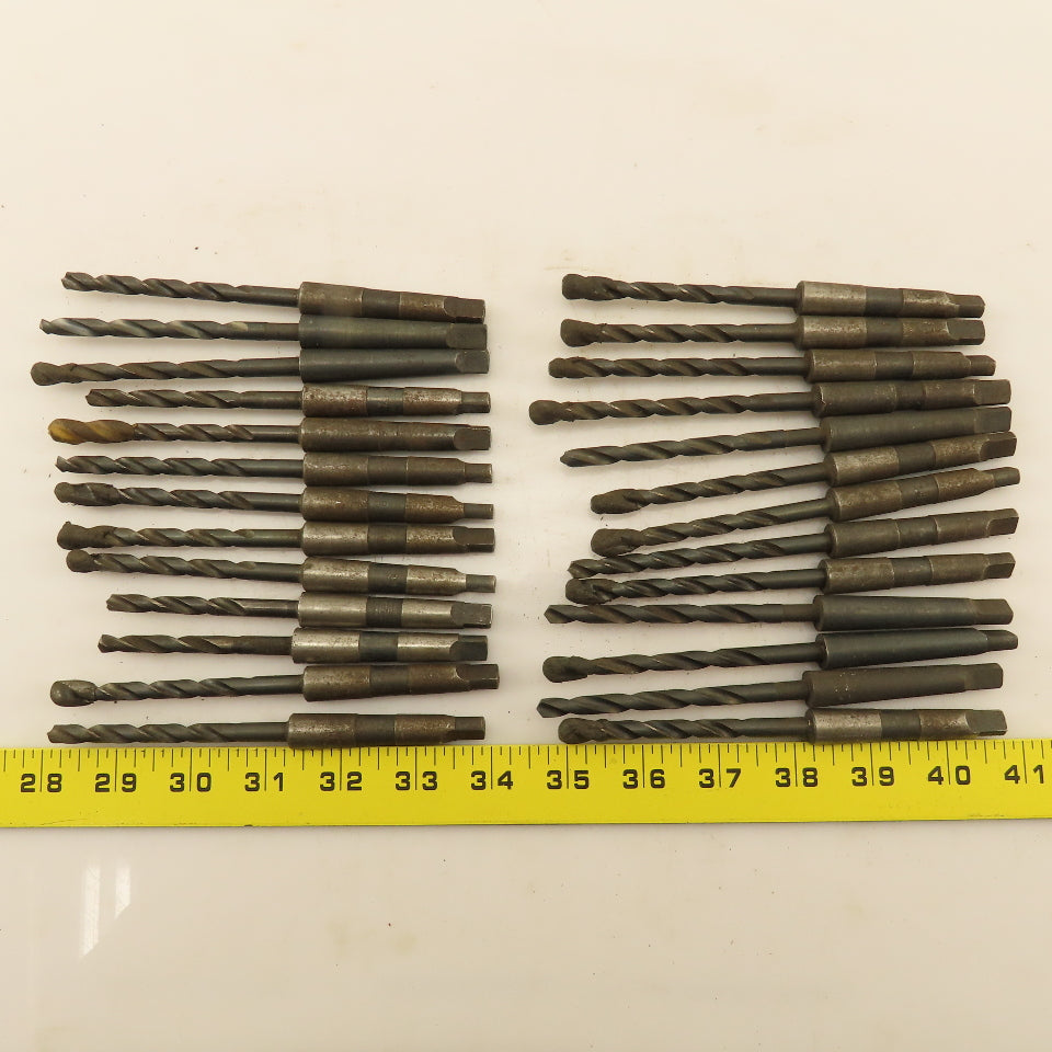 Misc. Lot Drill Bits 1MT Tapered High Speed Steel 1/4" Lot of 26