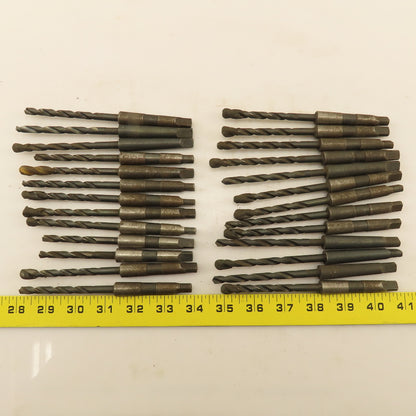 Misc. Lot Drill Bits 1MT Tapered High Speed Steel 1/4" Lot of 26