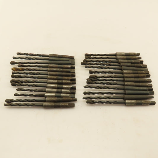 Misc. Lot Drill Bits 1MT Tapered High Speed Steel 1/4" Lot of 26