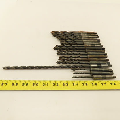 Misc. Lot Drill Bits 1MT Tapered High Speed Steel 3/16" To 7/16" Lot of 17