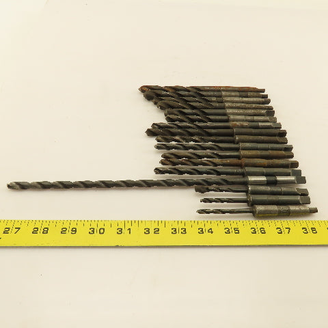 Misc. Lot Drill Bits 1MT Tapered High Speed Steel 3/16" To 7/16" Lot of 17