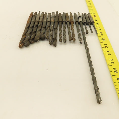 Misc. Lot Drill Bits 1MT Tapered High Speed Steel 3/16" To 7/16" Lot of 17