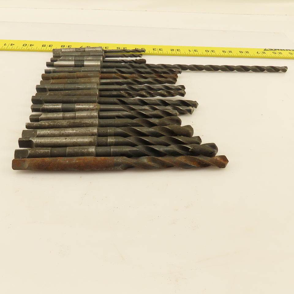 Misc. Lot Drill Bits 1MT Tapered High Speed Steel 3/16" To 7/16" Lot of 17