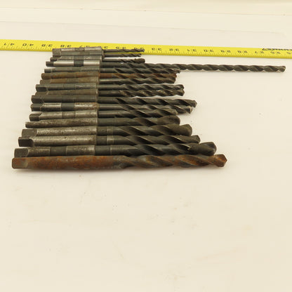 Misc. Lot Drill Bits 1MT Tapered High Speed Steel 3/16" To 7/16" Lot of 17