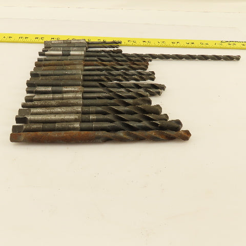 Misc. Lot Drill Bits 1MT Tapered High Speed Steel 3/16" To 7/16" Lot of 17