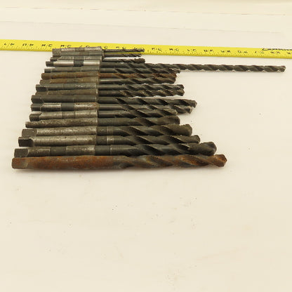 Misc. Lot Drill Bits 1MT Tapered High Speed Steel 3/16" To 7/16" Lot of 17