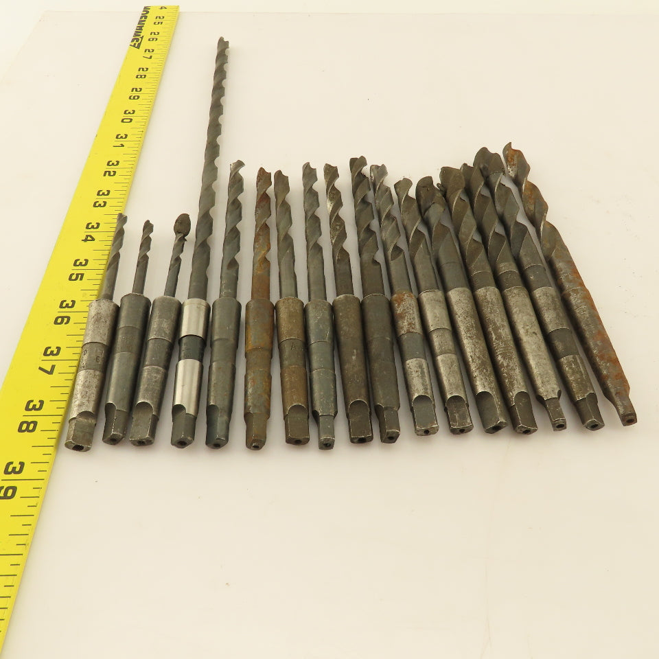 Misc. Lot Drill Bits 1MT Tapered High Speed Steel 3/16" To 7/16" Lot of 17