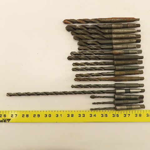Misc. Lot Drill Bits 1MT Tapered High Speed Steel 3/16" To 7/16" Lot of 17