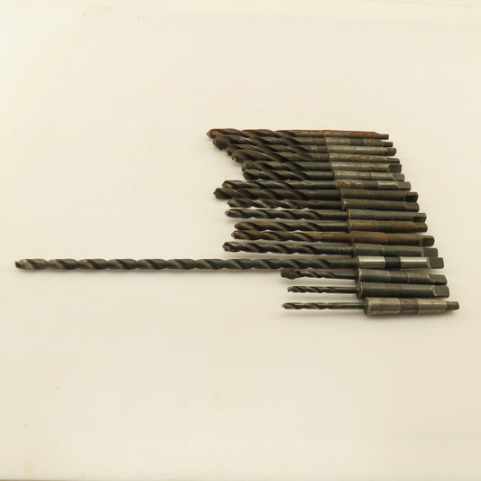 Misc. Lot Drill Bits 1MT Tapered High Speed Steel 3/16" To 7/16" Lot of 17