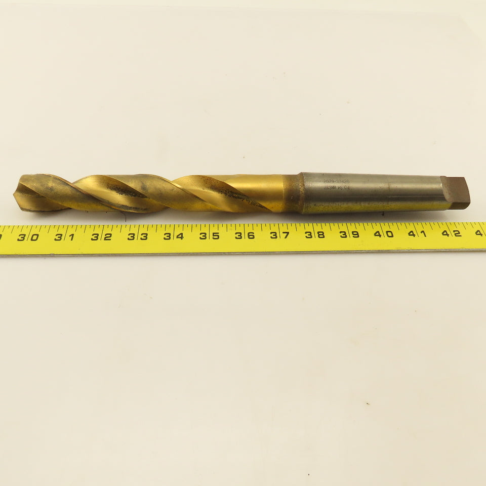 28.5mm 2 Flute Twist Drill 4MT Taper 13-1/8" OAL TiN Coated