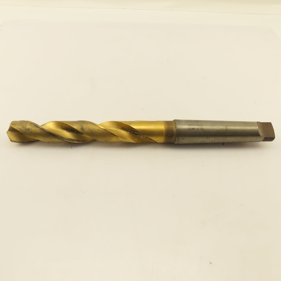 28.5mm 2 Flute Twist Drill 4MT Taper 13-1/8" OAL TiN Coated