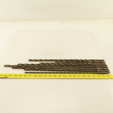 Misc. Lot Drill Bits 1MT High Speed Steel 5/16" To 15/32" Extra Length Lot of 8