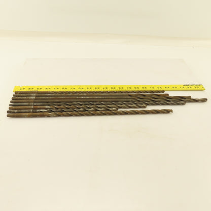 Misc. Lot Drill Bits 1MT High Speed Steel 5/16" To 15/32" Extra Length Lot of 8