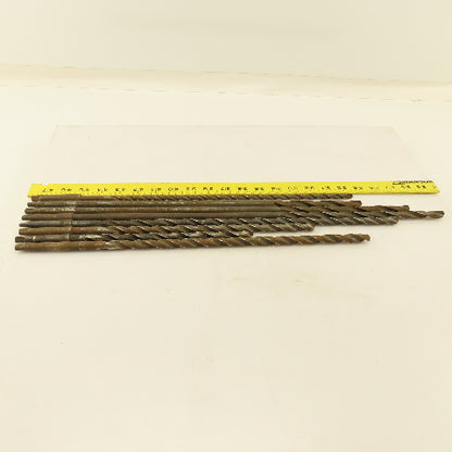 Misc. Lot Drill Bits 1MT High Speed Steel 5/16" To 15/32" Extra Length Lot of 8
