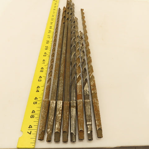 Misc. Lot Drill Bits 1MT High Speed Steel 5/16" To 15/32" Extra Length Lot of 8
