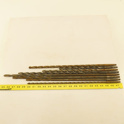 Misc. Lot Drill Bits 1MT High Speed Steel 5/16" To 15/32" Extra Length Lot of 8